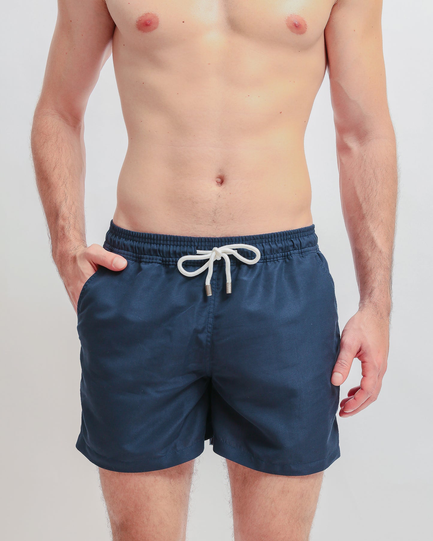 Basic Navy Short-Length Swim Shorts