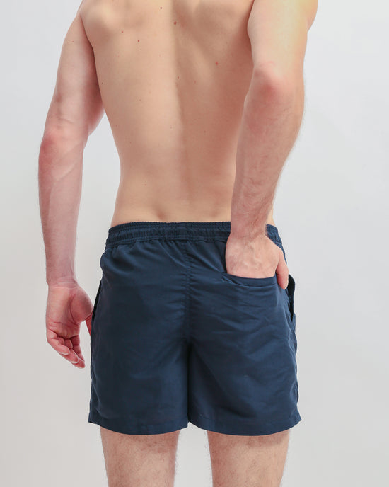 Load image into Gallery viewer, Basic Navy Short-Length Swim Shorts
