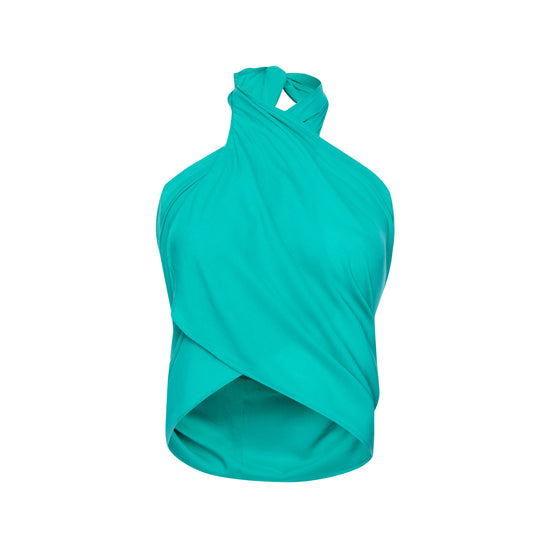 Load image into Gallery viewer, Wrap Skirt (Aqua Green)

