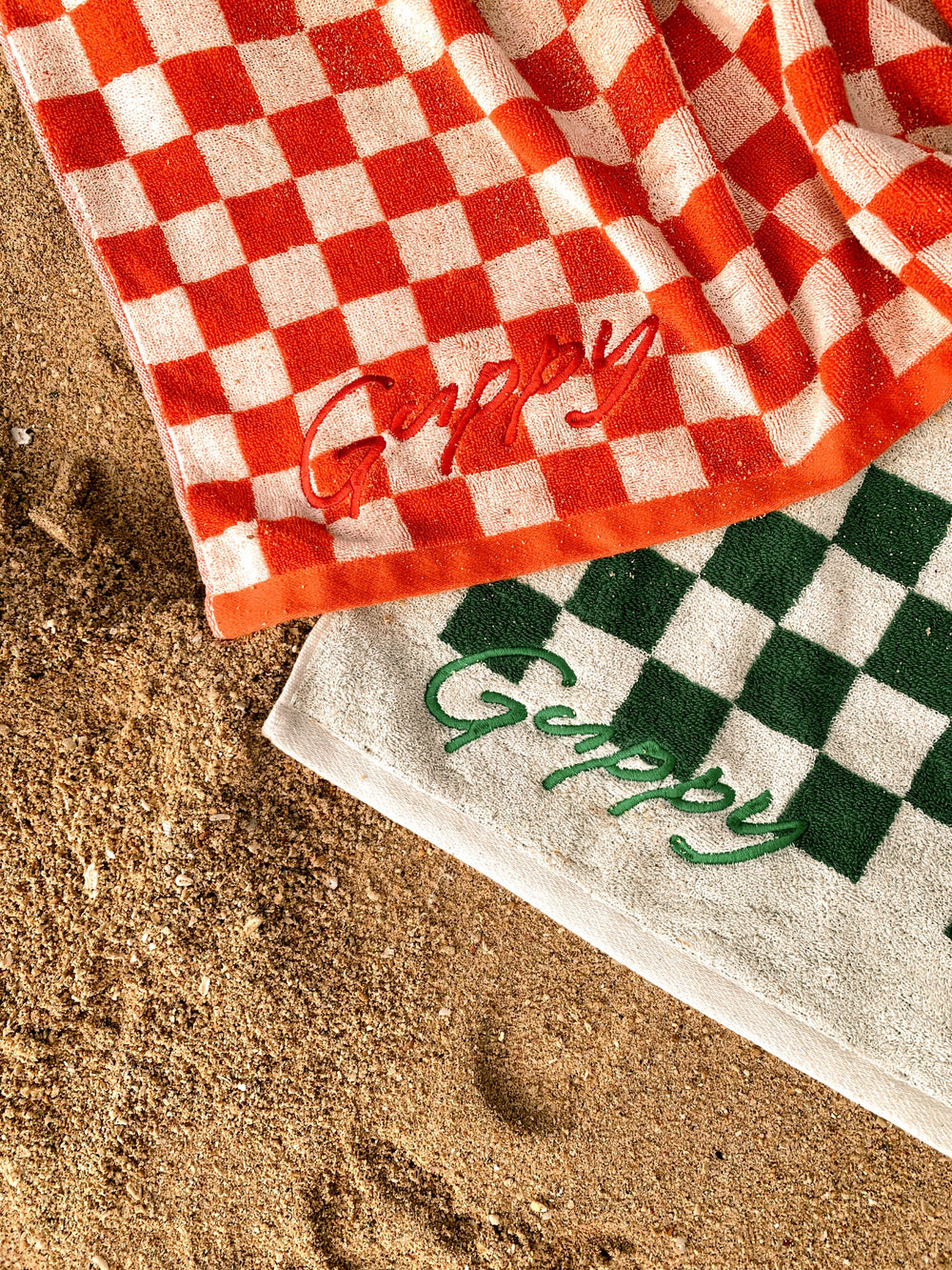 Red Checkered Beach Towel