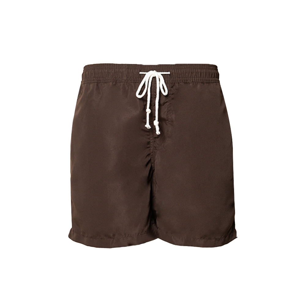Basic Mid-Length Swim Shorts (Umber Brown)