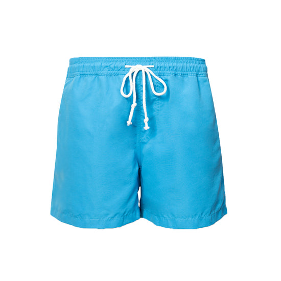 Basic Short-Length Swim Shorts (Aqua Blue)