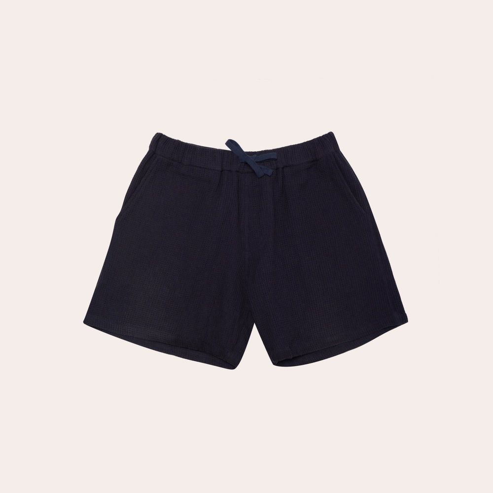 Navy Waffle Shorts