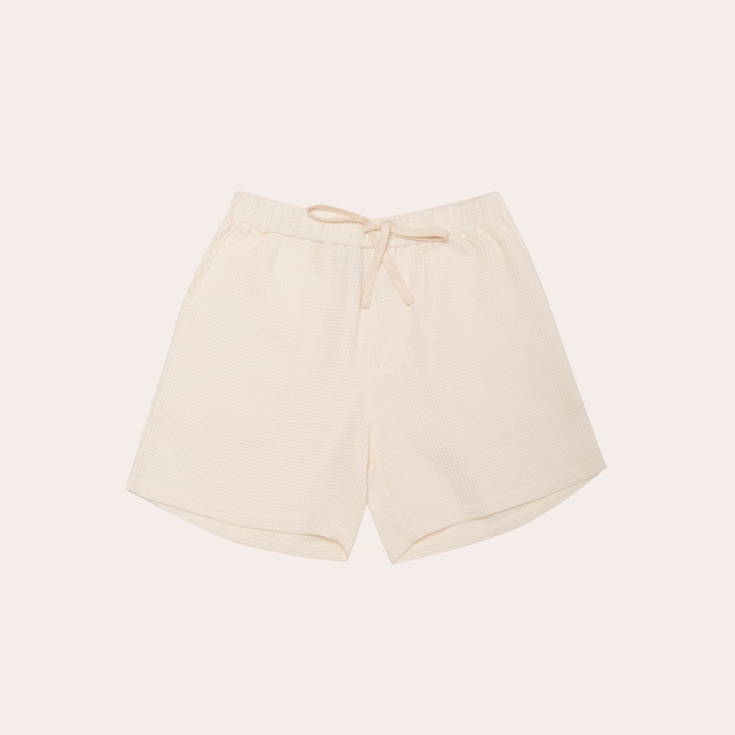 Cream Waffle Shorts