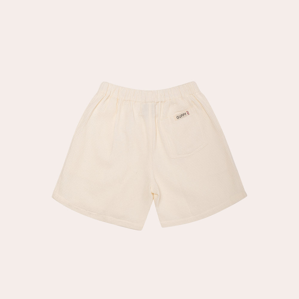 
                      
                        Cream Waffle Shorts
                      
                    