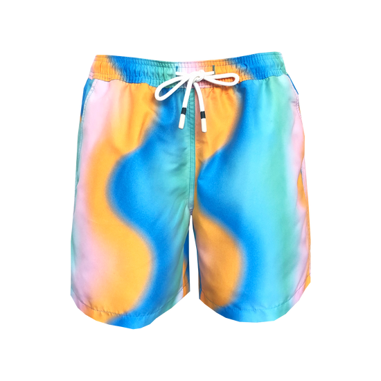 Tropic Blue Mid-Length Swim Shorts
