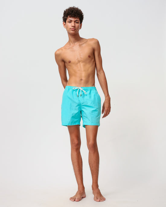 Teal Premium Mid-Length Swim Shorts