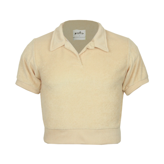 Almond Terry Cropped Polo