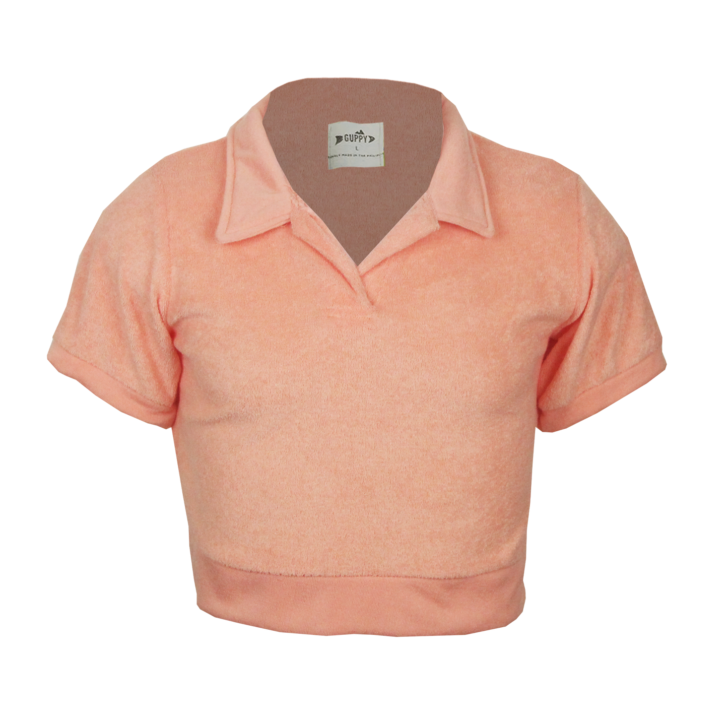 Load image into Gallery viewer, Tangerine Terry Cropped Polo
