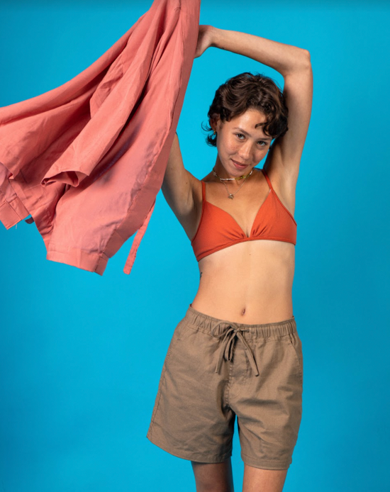Eco-Linen Lounge Shorts (Khaki)