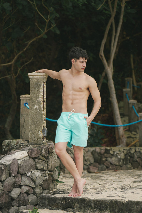 Teal Premium Mid-Length Swim Shorts